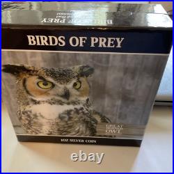 2013 Niue Birds of Prey Great Horned Owl NO. 01043/5000.999 Silver 1 Troy Ounce