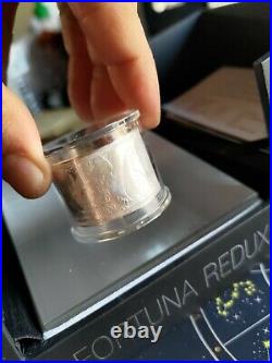 2013 Niue Fortuna Redux Mercury Cylinder Shaped $50 6oz. 999 Silver Coin Box new