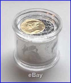 2013 Niue Island Fortuna Redux 6oz. Cylinder $50 Gilding Proof Coin, Box/COA