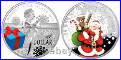2013 Niue Merry Christmas Silver Color Coin New Year Santa Claus $1 Xmas Gift