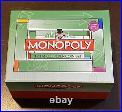 2013 Rcm Niue New Zealand Mint Monopoly 4 Piece Silver Coin Set House Display