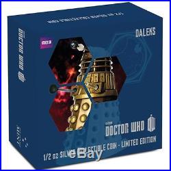 2014 $1 Niue Doctor Who Monsters Daleks 1/2oz Silver Proof Coin