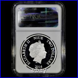 2014 1 Oz Silver Coin? Colorized Pluto? Ngc Pf-70 Niue Disney Characters