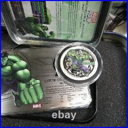 2014 $2 Niue Marvel 4 Coin Set Thor Iron Man Hulk Captain America Tin Box #23247