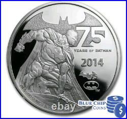 2014 $5 Niue 75th Year Anniversary Of Batman 2oz Silver Proof Coin