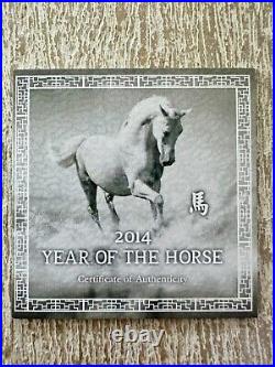 2014 Lunar Year Of The Horse Colorured Silver Coin Niue Coa
