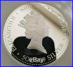 2014 NIUE Lunar Year of the Horse Gilt/Gilded 5 oz. 999 Silver Coin