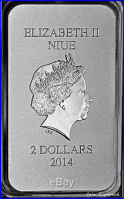 2014 Niue $2 St. George and the Dragon ICON in high relief, 1oz silver coin