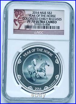2014 Niue $2 Year of the Horse NGC PF 70 UC 1 oz Silver Proof