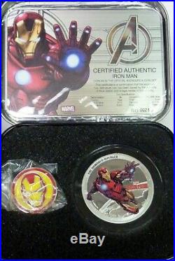 2014 Niue 4 Avengers. 999 1oz Silver Proof Coins in Metal Case 17558-1