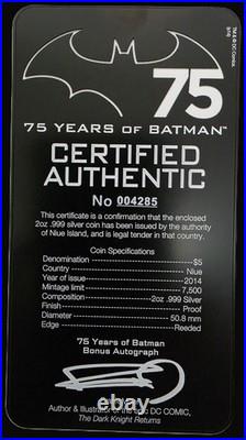 2014 Niue $5 75 YEARS of BATMAN 2 oz. 999 Fine Proof Silver Coin withOGP