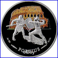 2014 Niue, Colosseum Gladiators coin set! Silver! Fortius and Citius with box