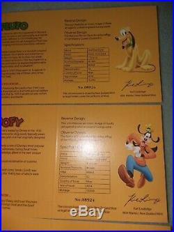 2014 Silver Colorized 6 Coin Disney Characters Set With Matching Certificates