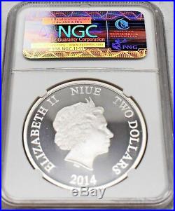 2014 Steamboat Willie Mickey Mouse 1oz 999 Silver Pf70 Uc Ngc Coa & Box Niue $2