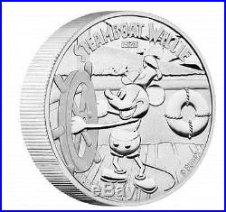 2015 1 Kilo NIUE STEAMBOAT WILLIE MICKEY MOUSE DISNEY CHARACTERS SILVER COIN