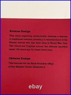 2015 1oz SILVER ANTIQUED COLORIZED COIN. WW1 THE HEROES OF NIUE. #0166 OF 1,915