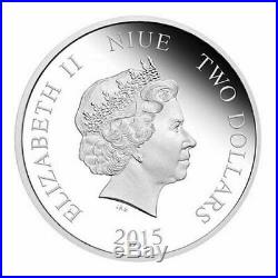 2015 $2 NIUE Disney Princess Ariel 1 oz Silver Coloured Proof Coin