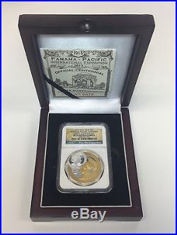 2015 $2 Niue Panama-Pacific Commemorative Gilt NGC PF70 UC 2oz. 999 Silver Coin