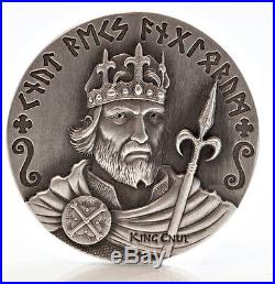 2015 $2 Niue Vikings King Cnut 2 oz Silver High Relief Coin Scottsdale Mint