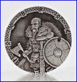 2015 $2 Niue Vikings Series Ragnar-2 oz Silver High Relief Rimless Coin
