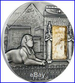 2015 2 Oz Silver EGYPT Imperial Art Citrine Crystal Coin 2$ Niue