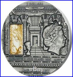 2015 2 Oz Silver EGYPT Imperial Art Citrine Crystal Coin 2$ Niue