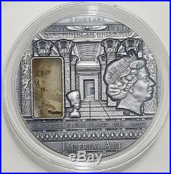 2015 2 Oz Silver Niue $2 EGYPT Imperial Art Citrine Crystal Coin