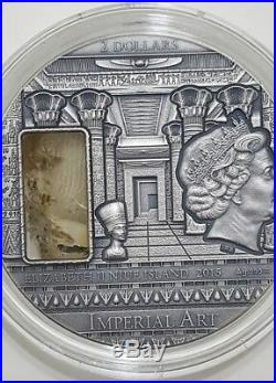 2015 2 Oz Silver Niue $2 EGYPT Imperial Art Citrine Crystal Coin