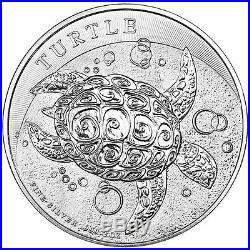 2015 2 oz Silver New Zealand $5 Niue Hawksbill Turtle Coin 6 oz (BU, Lot of 3)
