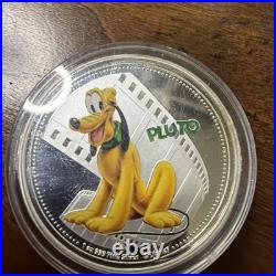 2015 Disney Colorized Goofy And Pluto. 999 Silver Round 2015 Disney Colorized Goofy And Pluto. 999 Silver Round