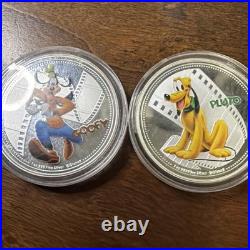 2015 Disney Colorized Goofy And Pluto. 999 Silver Round