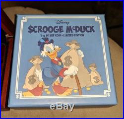 2015 Disney's Scrooge McDuck 1 oz. 999 Silver Proof Coin with Box NIUE RARE HTF
