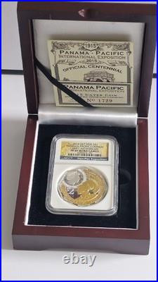 2015 GILT NIUE Silver $2 PF 69 2 Oz. Panama-Pacific 100th Anniversary NGC Coin