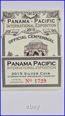 2015 GILT NIUE Silver $2 PF 69 2 Oz. Panama-Pacific 100th Anniversary NGC Coin