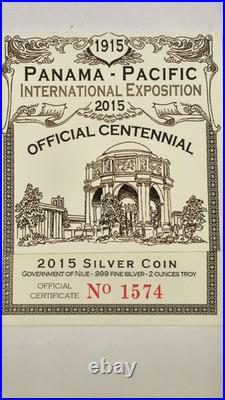 2015 GILT NIUE Silver $2 PF 69 2 Oz. Panama-Pacific 100th Anniversary NGC Coin