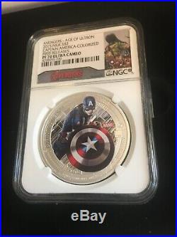 2015 Marvel Avengers Age of Ultron FIVE 1 oz silver coins 5x PF70UC OGP Plus