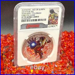 2015 NIUE S$2 Avengers Age of Ultron Iron Man Colorized NGC PF70UC 1 of 220 Mint