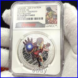 2015 NIUE S$2 Avengers Age of Ultron Iron Man Colorized NGC PF70UC 1 of 220 Mint