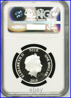 2015 Niue $1 Disney Characters SEASONS GREETINGS RARE! NGC PF70 POP 42