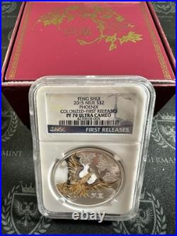 2015 Niue 1 oz Silver Proof Colored Feng Shui Phoenix NGC PF70 UC FR 2015 Niue 1 oz Silver Proof Colored Feng Shui Phoenix NGC PF70 UC FR