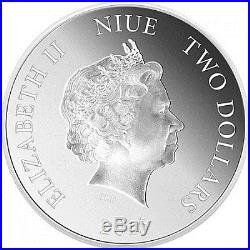 2015 Niue $2 1 Oz Proof Silver Coin Disney Scrooge McDuck NZ Mint EBAY BUX
