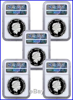 2015 Niue $2 1 Oz Silver Avengers Age/Ultron 5-Coin PF70 UC ER Capt COA SKU37872
