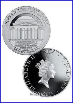 2015 Niue $2 1 Oz Silver National Monuments 4-Coin Set Gem Proof In OGP SKU37799