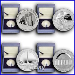 2015 Niue $2 1 Oz Silver National Monuments 4-Coin Set Gem Proof With Box & COA