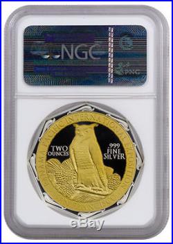 2015 Niue $2 2 Oz Gilt Silver Panama-Pacific Octagonal Coin NGC PF70
