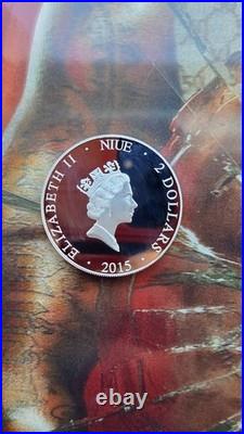 2015 Niue $2 Vietnam Veterans Memorial 1 oz. 999 Silver Proof America's Parks