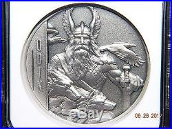 2015 Niue $5 Norse Gods Odin 2oz Ultra High Relief Silver Coin Ngc Ms70 Antiqued