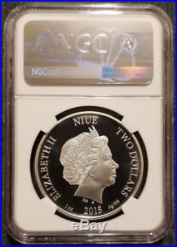 2015 Niue Chromadepth 3D 1 Oz Fine Silver Coin NGC PF70 POP=6 Box+COA 699 Minted