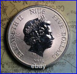 2015 Niue Island Turtle Silver 2 Oz 5 Dollar Collector Coin. Free Shipping