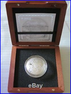 2015 Niue Islands MOON Meteorite Silver, ONLY 686 MADE! REAL Meteorite on Coin